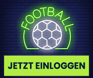 Livewetten Schweiz mit leuchtendem Fussball Symbol und Login Button