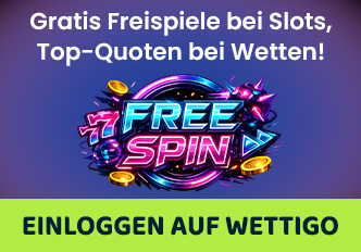 einloggen-auf-wettigo Free Spin Symbol mit Spielautomaten und Casinomünzen